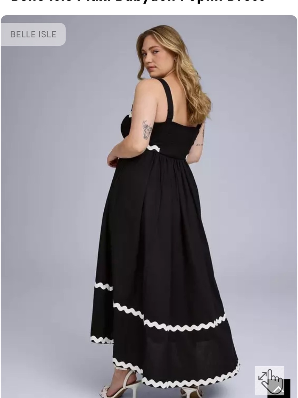 NWT Torrid 2 Black Dress with White Scalloped Trim - Picture 3 of 7